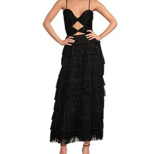 Gianni Bini Elegant Black Tiered Dress